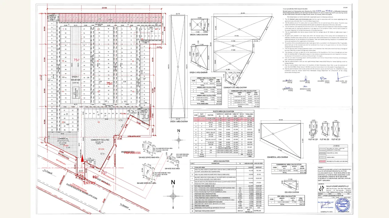 SIZRA overlap plan — visually reviewed for JAY SHREE ROYAL GREENS. Source-reviewed for JAY SHREE ROYAL GREENS.