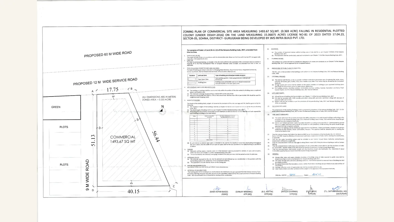 ZONING PLAN reviewed for JMS GROUP ELEGANTE