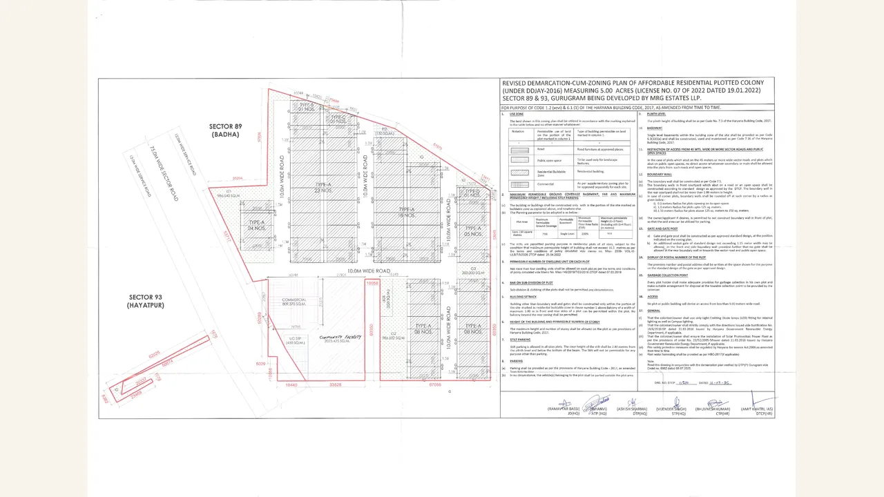 KASHI RESIDENCES demarcation cum zoning plan sector 89 \u0026 93
