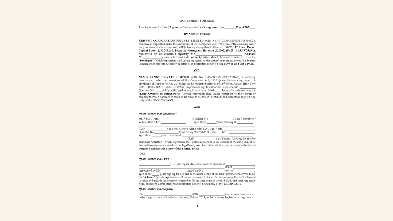 Krisumi Waterside Residences — The Forest Reserve-II: Phase 6 agreement for sale