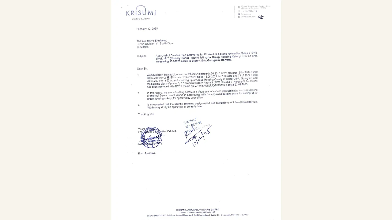 Krisumi Waterside Residences — The Forest Reserve: service-estimate application