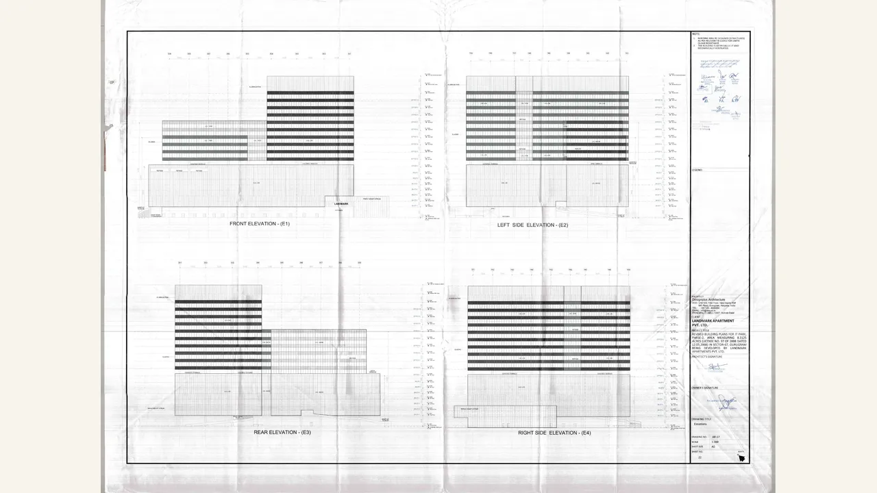 Building-Elevation Drawing reviewed for LANDMARK ONE