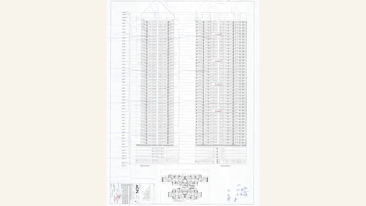 Rendered 1 page(s) visibly show Tower 2 elevations material. Levante Residences / SV Infra Management Solutions and the Dhanwapur/Sector 104 mixed-land-use registration context are visible in the project packet.
