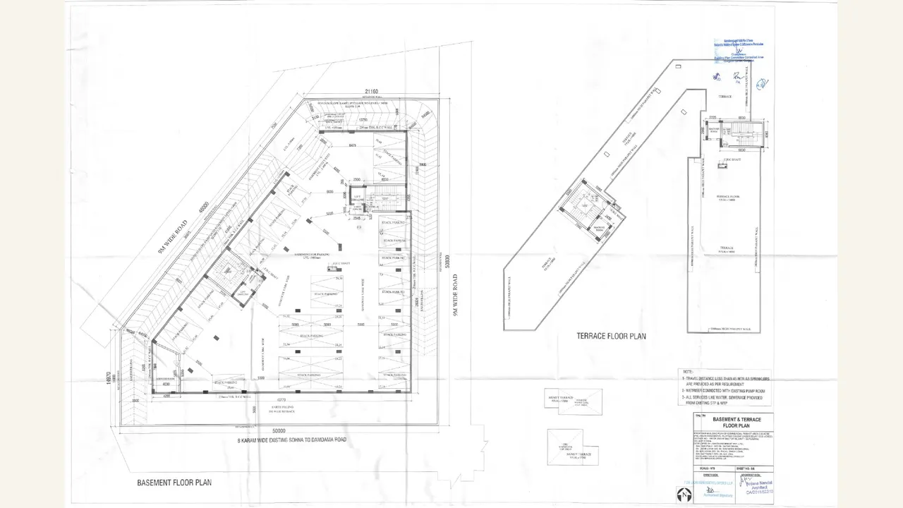 LID PLAZA: terrace and basement plan