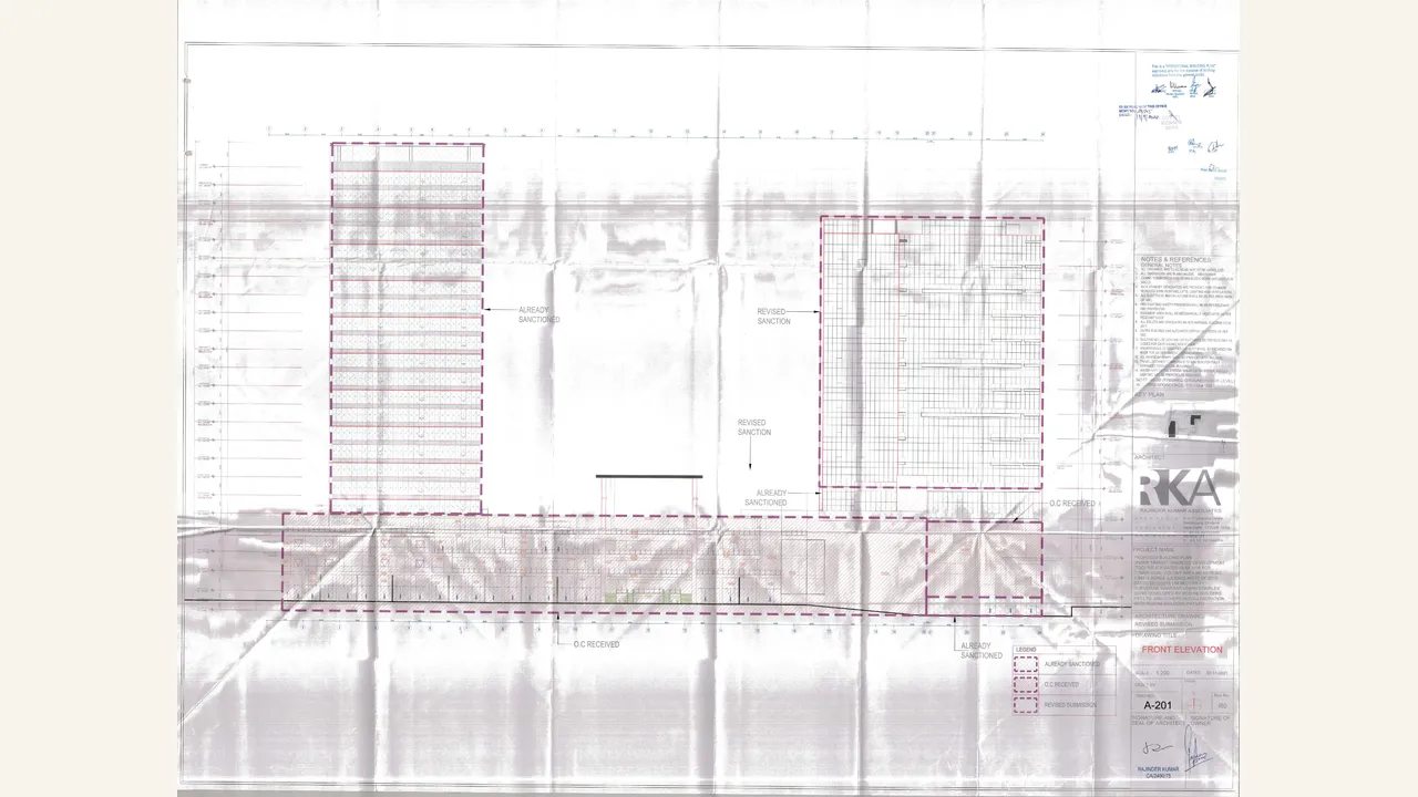FRONT ELEVATION for M3M BROADWAY (INCLUDING (RETAIL, OFFICE , MULTIPLEX) AND SERVICE APARTMENTS(M3M SKY LOFT)