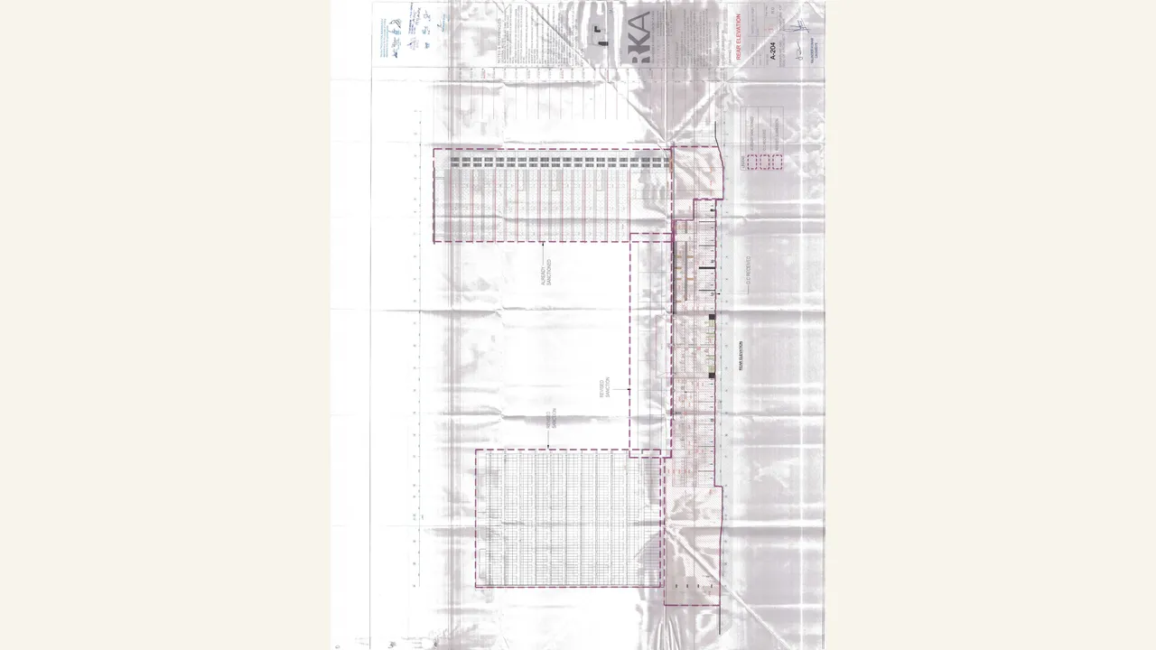 REAR ELEVATION for M3M BROADWAY (INCLUDING (RETAIL, OFFICE , MULTIPLEX) AND SERVICE APARTMENTS(M3M SKY LOFT)