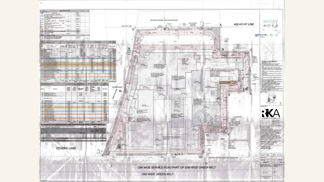 IN CASE OF PLOTTED COLONY, THE LATEST LAYOUT PLAN for M3M BROADWAY (INCLUDING (RETAIL, OFFICE , MULTIPLEX) AND SERVICE APARTMENTS(M3M SKY LOFT)