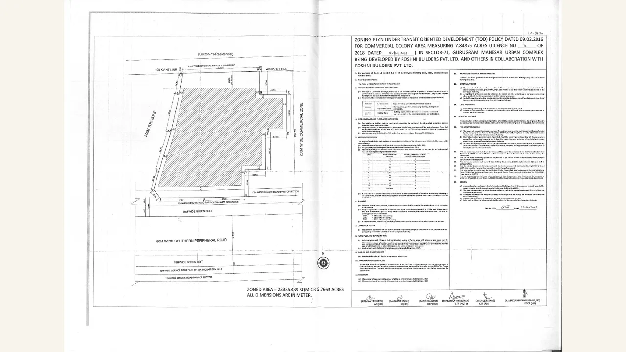 ZONING PLAN for M3M BROADWAY (INCLUDING (RETAIL, OFFICE , MULTIPLEX) AND SERVICE APARTMENTS(M3M SKY LOFT)