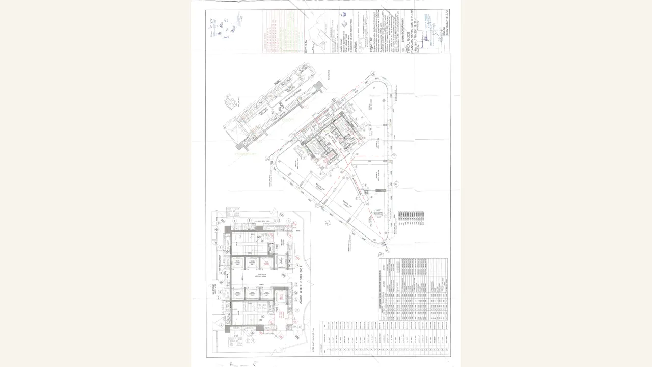 Audited typical-floor drawing for multiple commercial levels
