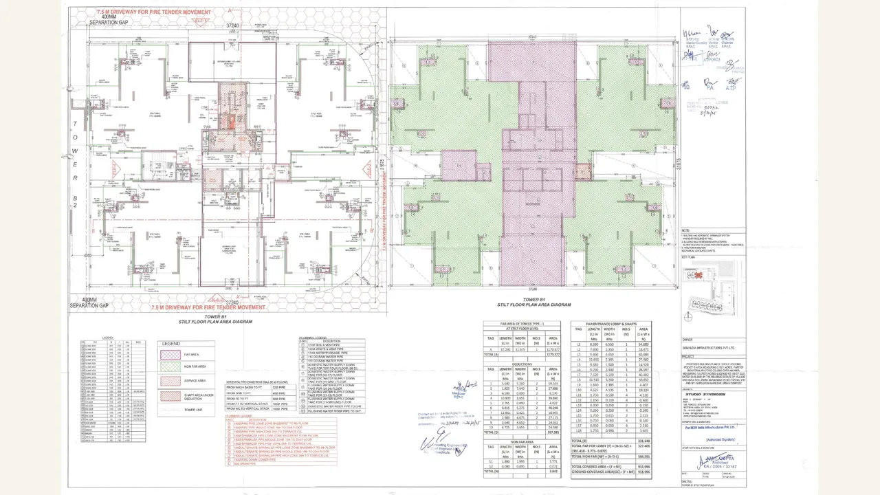 TOWER B1 STILT FLOOR PLAN drawing for M3M Forestia East I