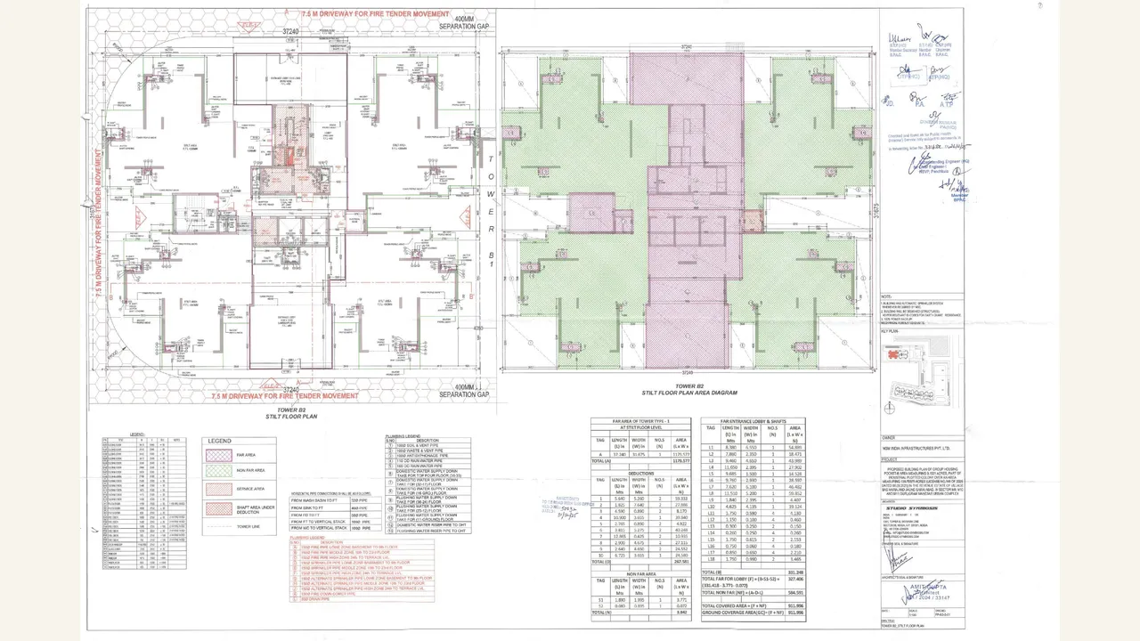TOWER B2 STILT FLOOR PLAN drawing for M3M Forestia East I