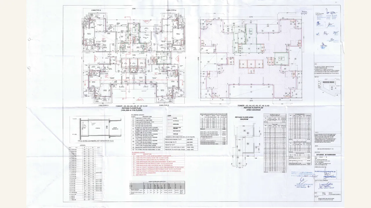 REFUGE FLOOR PLAN (TOWER A3,4,5,6,7,8,9) drawing for M3M Forestia West I