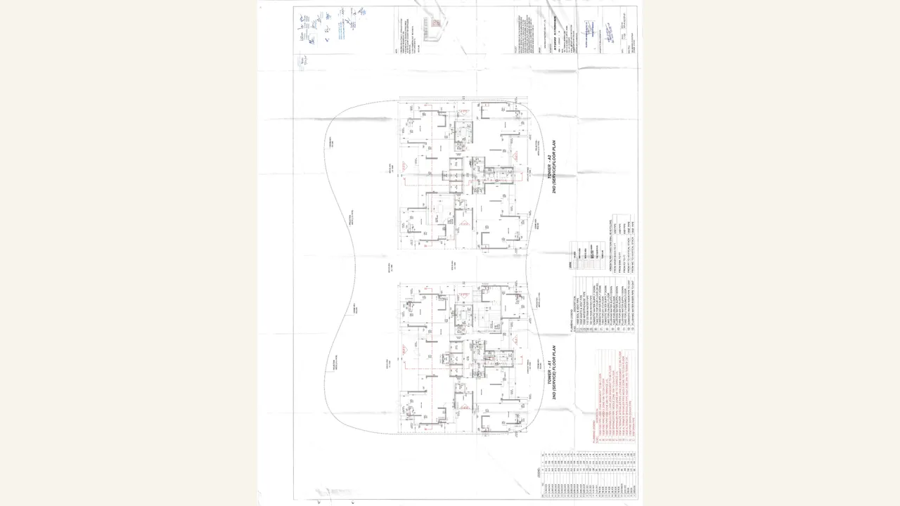 SECOND FLOOR PLAN T-A1 \u0026 A2 drawing for M3M Forestia West I