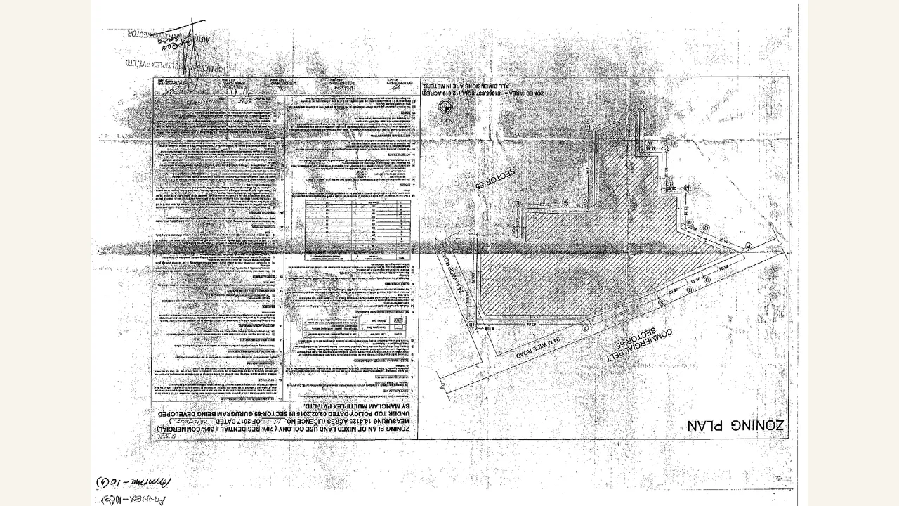 ZONING PLAN for MIXED LAND USE (RESIDENTIAL (M3M HEIGHTS, M3M SKYCITY) \u0026 COMMERCIAL (M3M 65TH AVENUE))