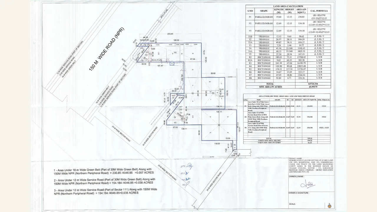 Audited demarcation drawing for the Phase 3 filing