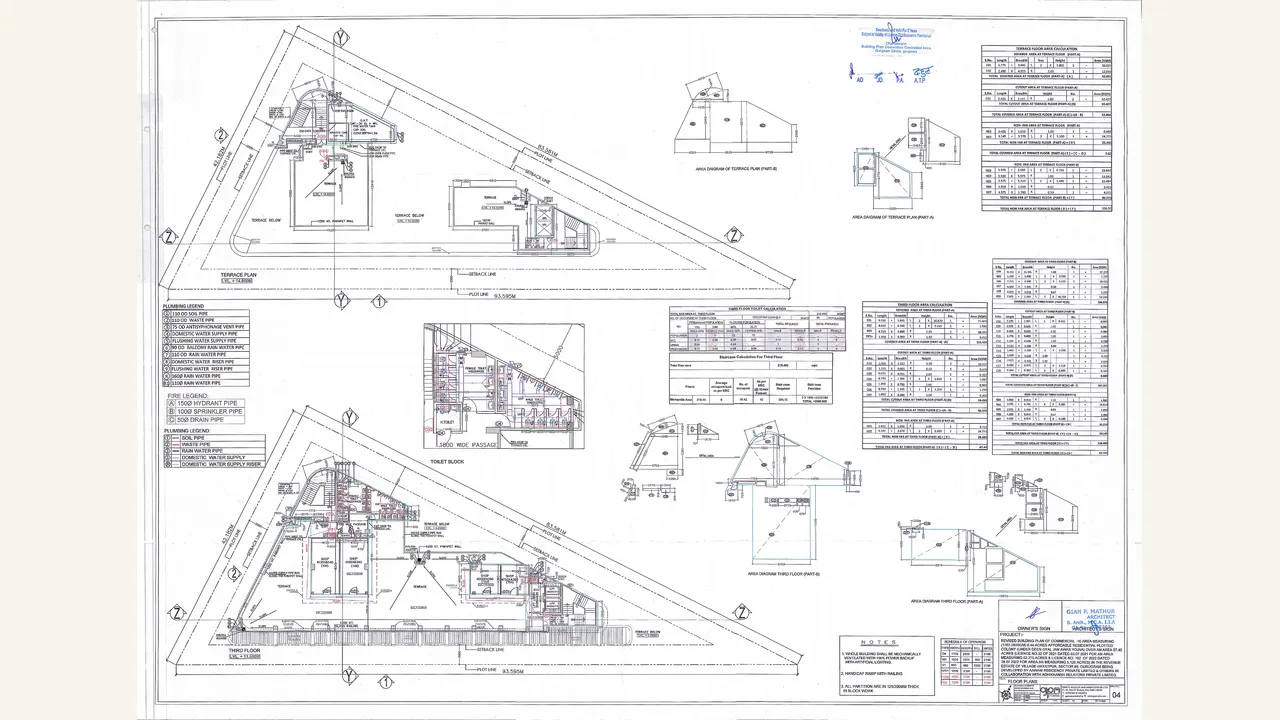 Commercial third-floor and terrace plan visually verified for M3M Soulitude Central