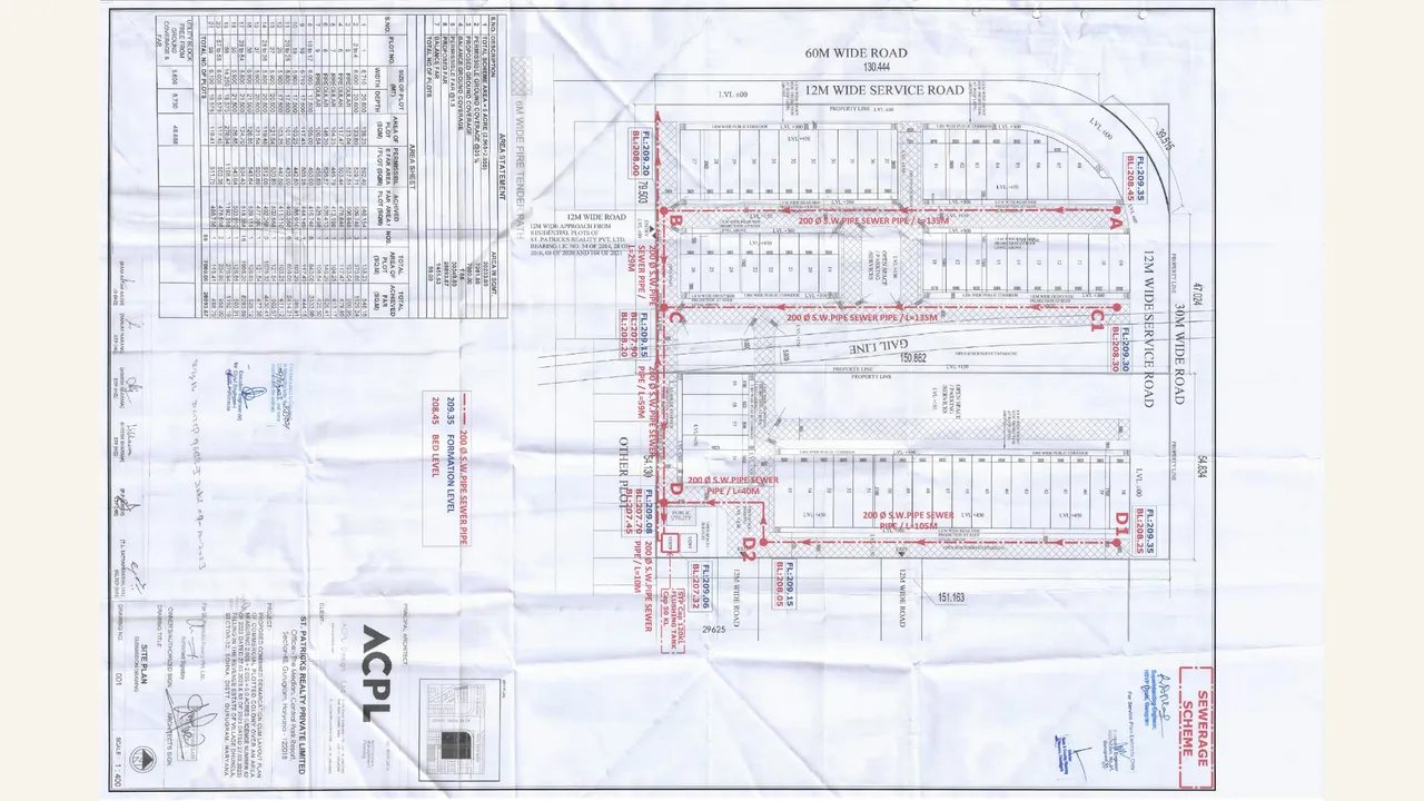 COMMERCIAL PLOTTED COLONY - MAG MILE sewerage plan shown in the completed visual audit