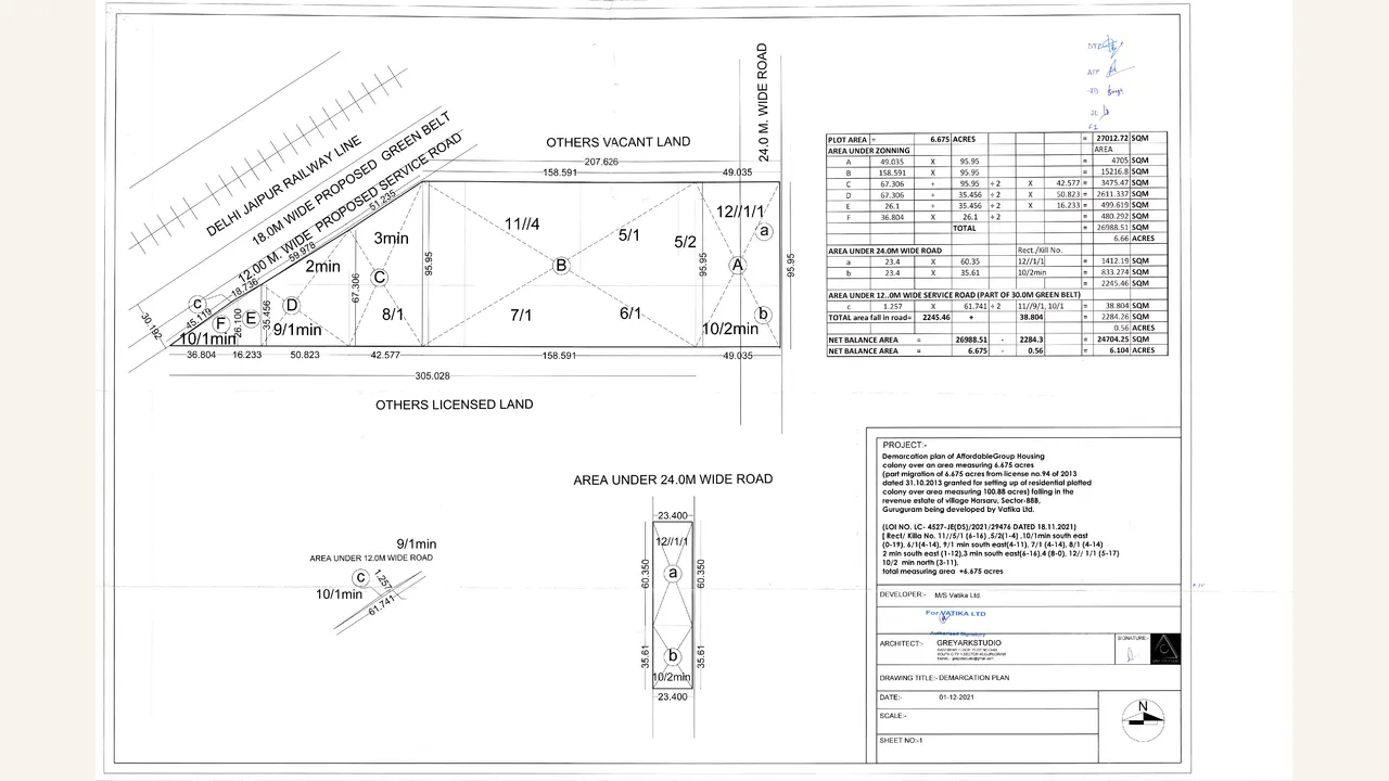 DEMARCATION PLAN for MAHIRA HOMES 88B