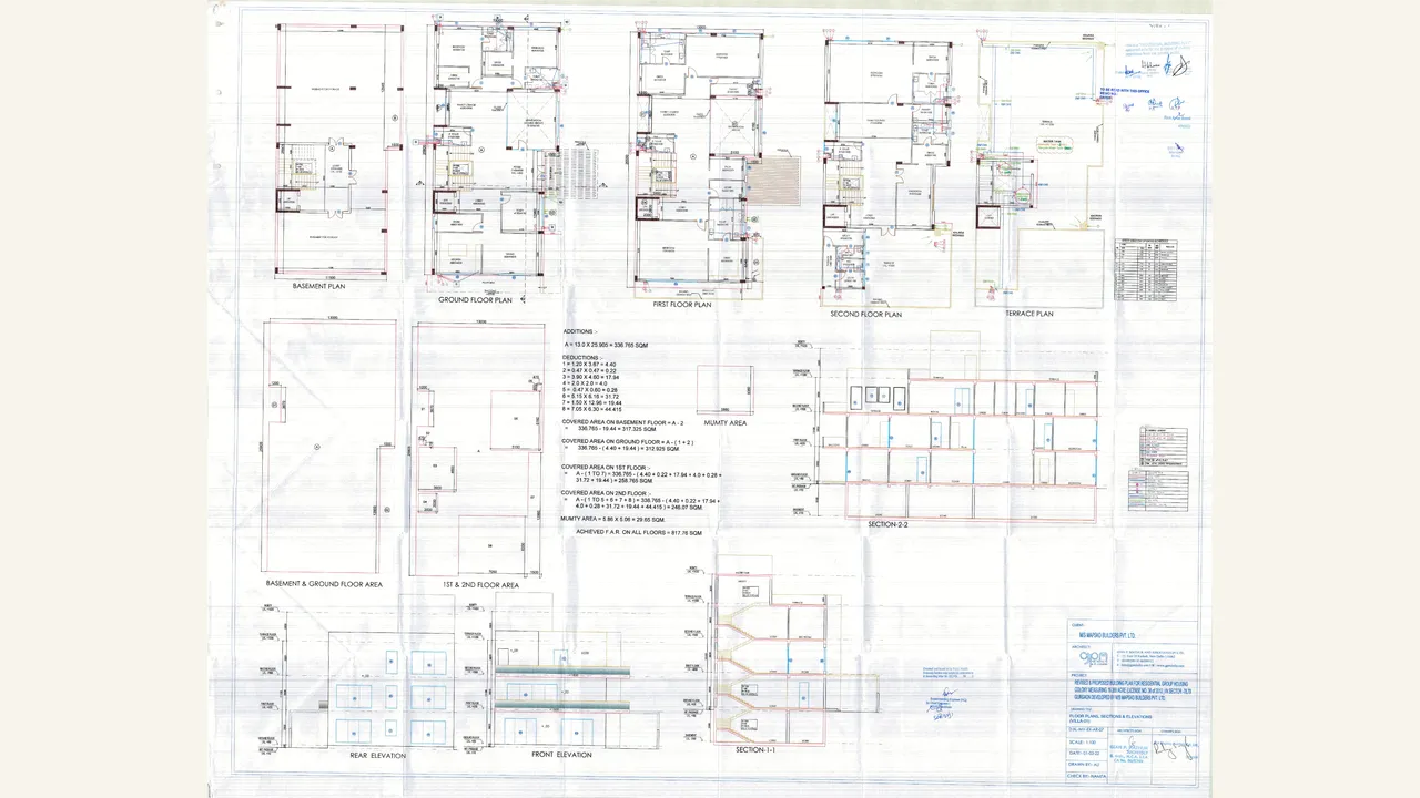 FLOOR PLAN, SECTION AND ELEVATION V1 for MAPSKO MOUNT VILLE PHASE - II