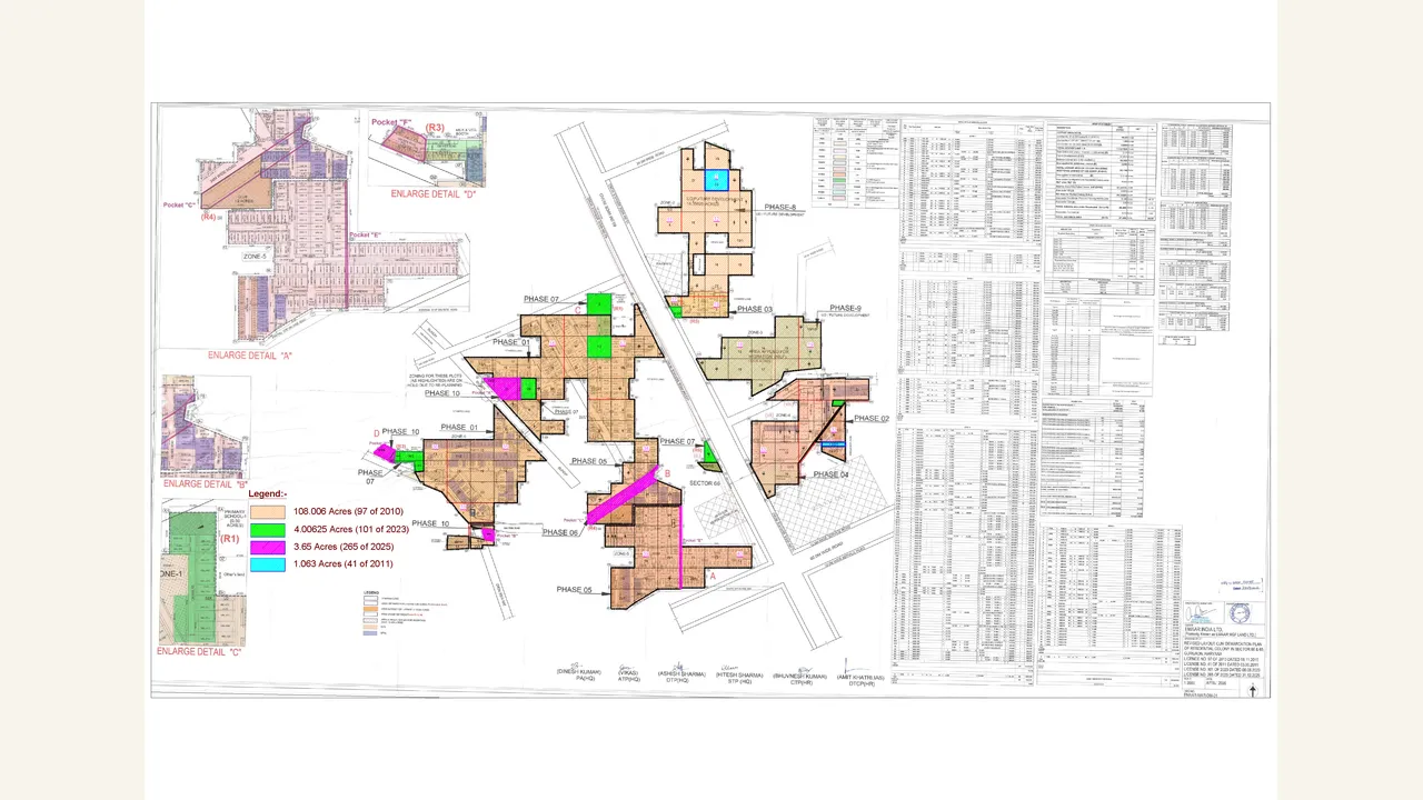 Parent-scope Wider Emaar/Marbella superimposed layout plan showing the wider context that includes Marbella Terraces