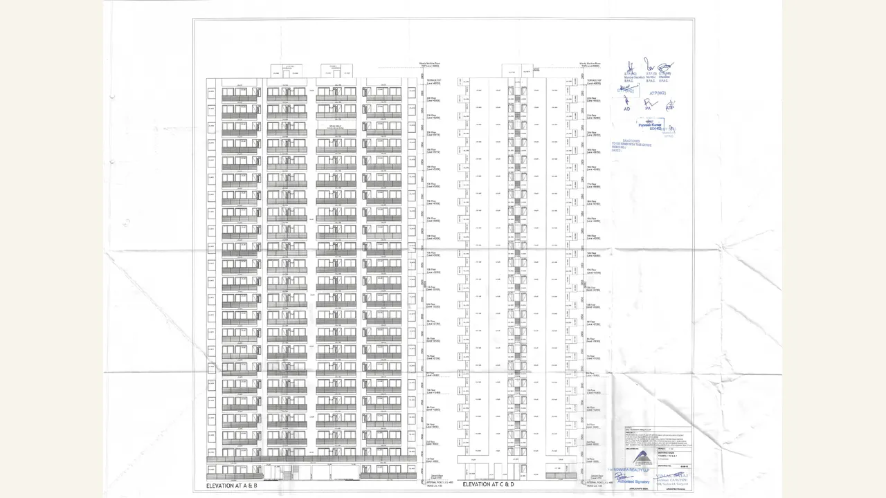 TOWER-1 TO5 \u00267 ELEVATION — visually reviewed for NAKSHATRA BY NOWARA. Source-reviewed for NAKSHATRA BY NOWARA.