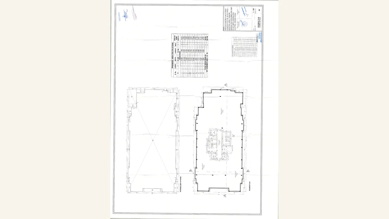 approved basement plan drawing for OMPEE TOWER