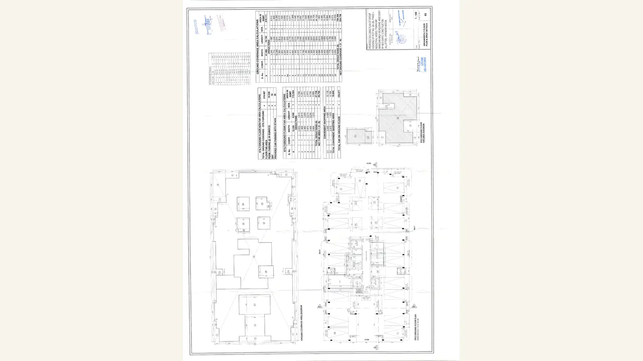 approved services/ground-floor plan drawing for OMPEE TOWER
