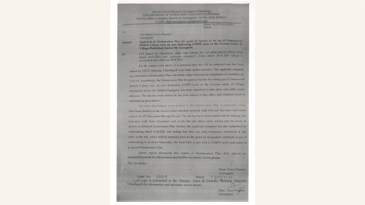 Authority-filed demarcation plan for Plaza 106 SCO