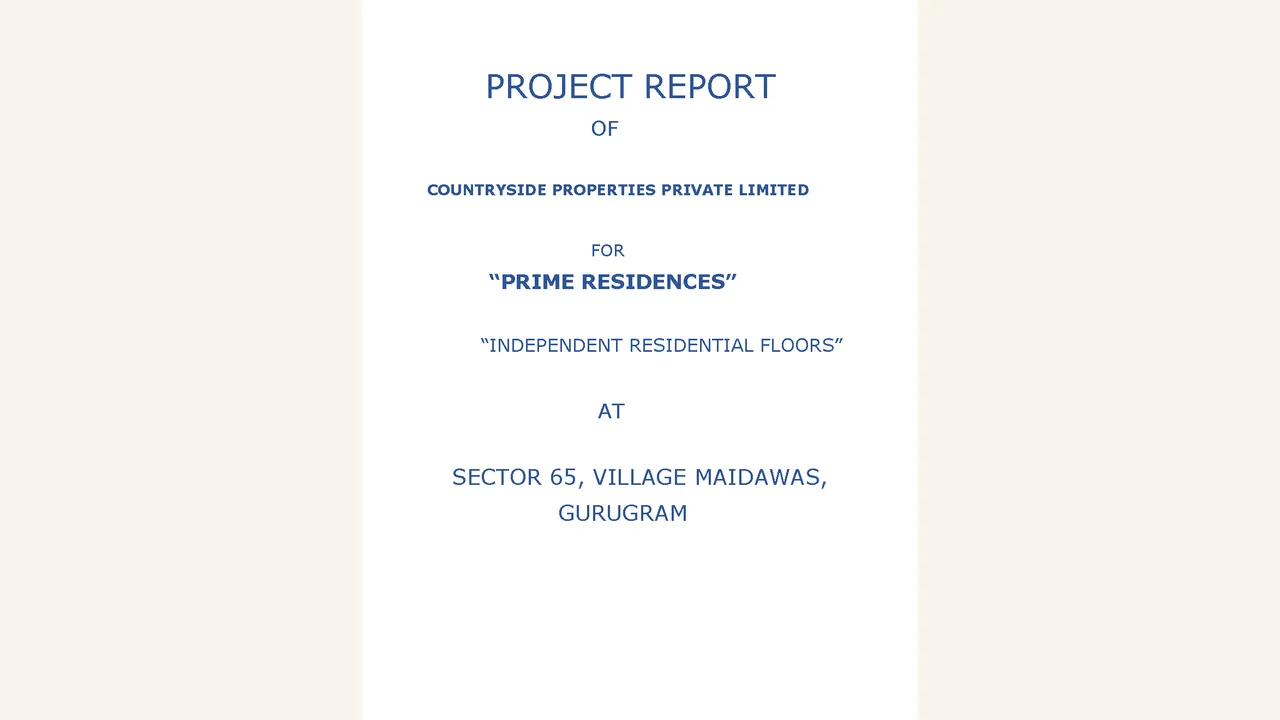PRIME RESIDENCES — approved plans