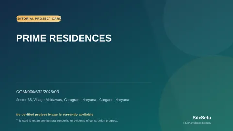 Editorial identification card for PRIME RESIDENCES; not a building rendering.