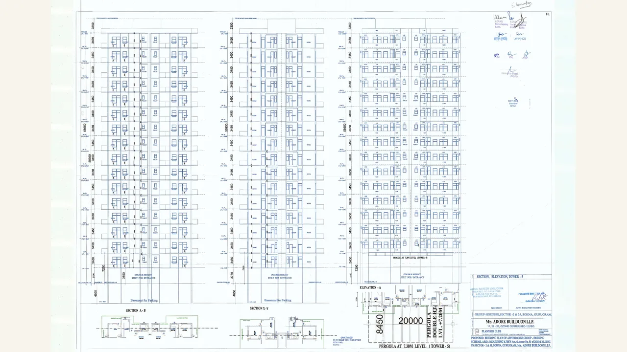 tower elevation drawing visually verified for PROSPERITY HOMES