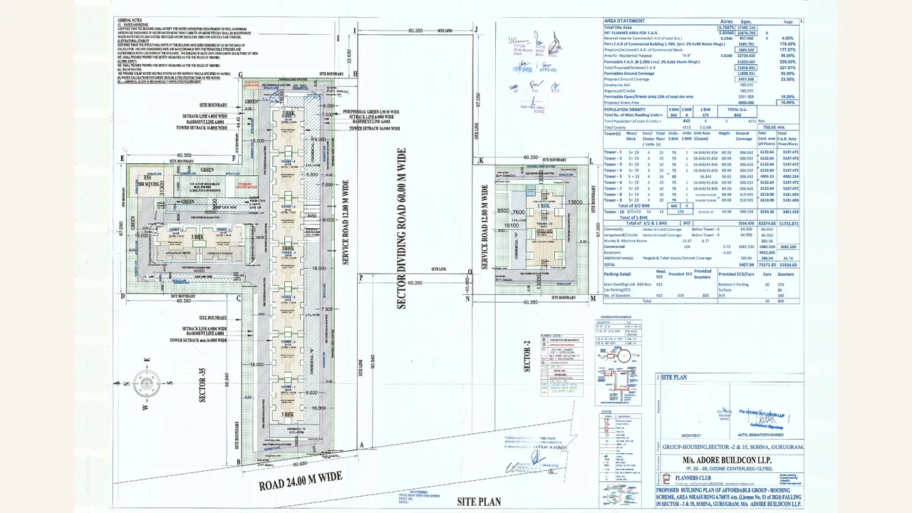 approved site plan visually verified for PROSPERITY HOMES