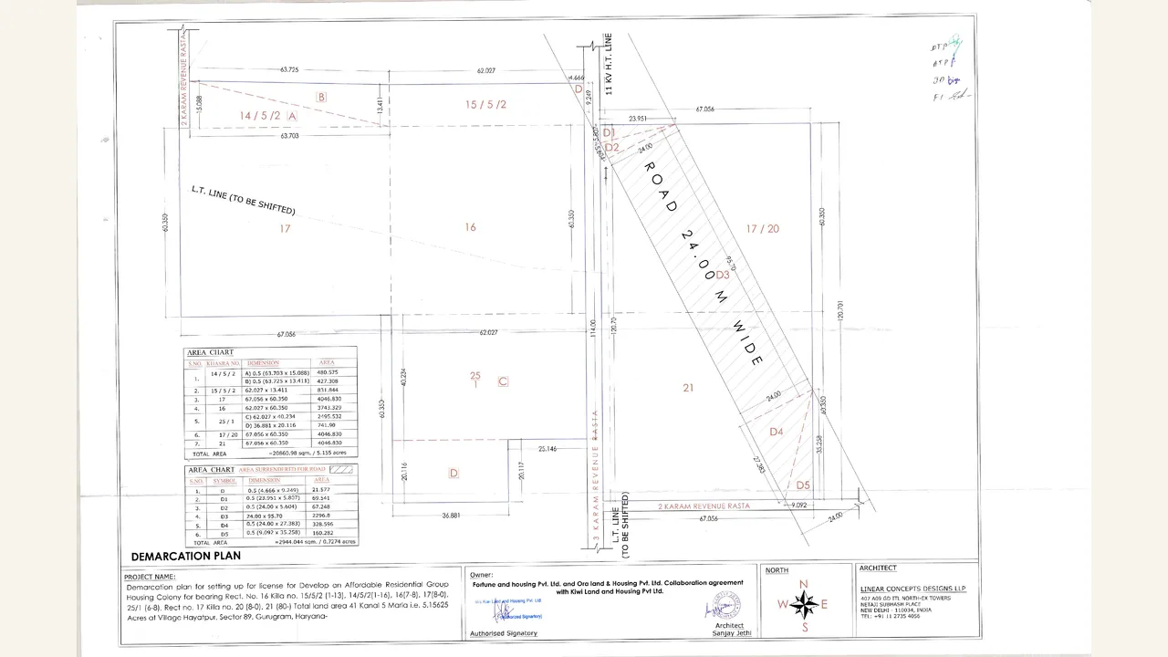 RAMA HOMES: Latest colony site and layout plan — Rama Homes. Rendered sheet presents the colony site/layout footprint, plotted boundaries and an authority title block for the retained affordable group-housing filing.