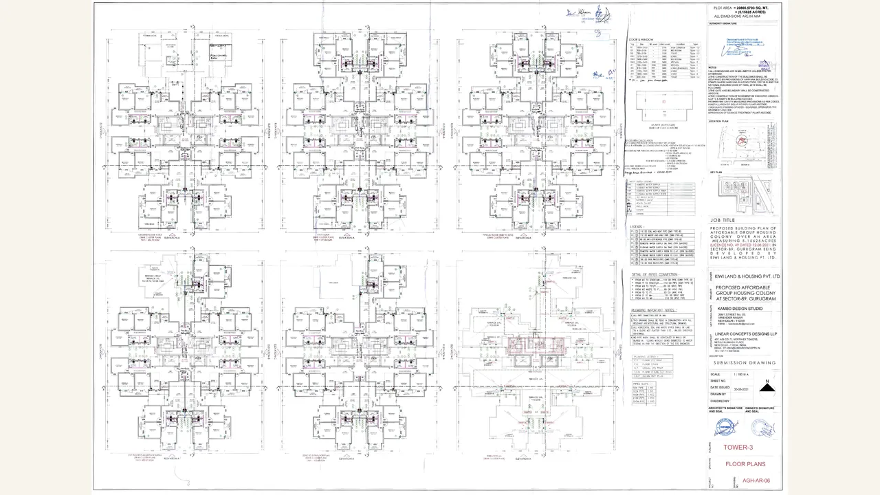 RAMA HOMES: Tower 3 floor plans — Rama Homes. Rendered sheet presents floor-plan layouts for tower 3.