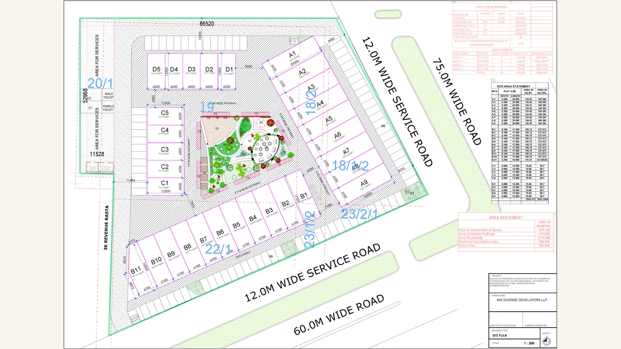 Authority-filed landscape, road and pavement plan for ROF Insignia Souk