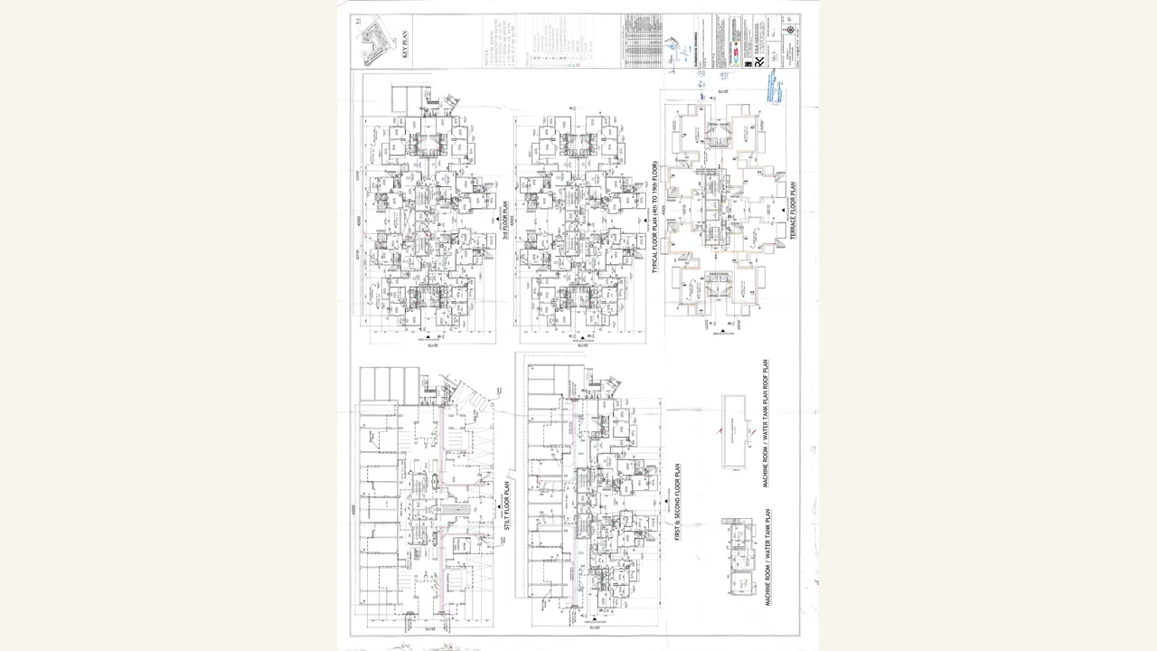 Authority-filed 2 and 3 BHK floor plan for Tower T1 at Royal Green Heights