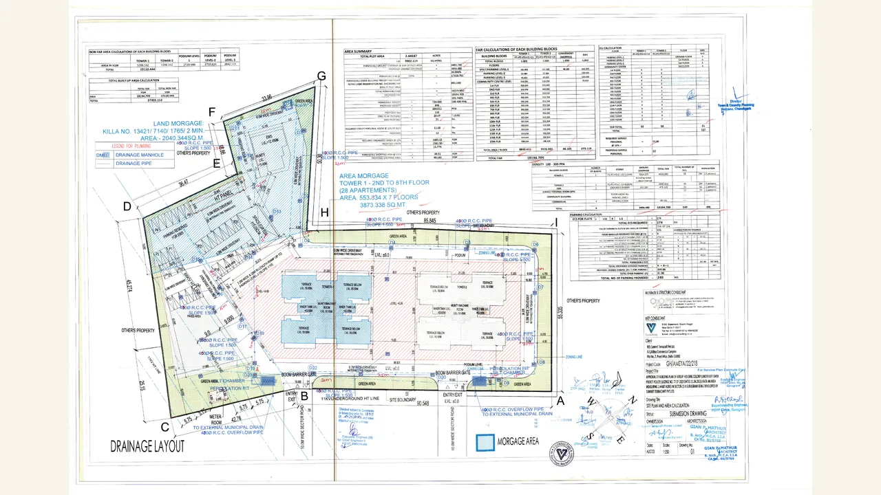 SAPPHIRE RESIDENCES residential architectural/site/services drawing shown in the completed visual audit