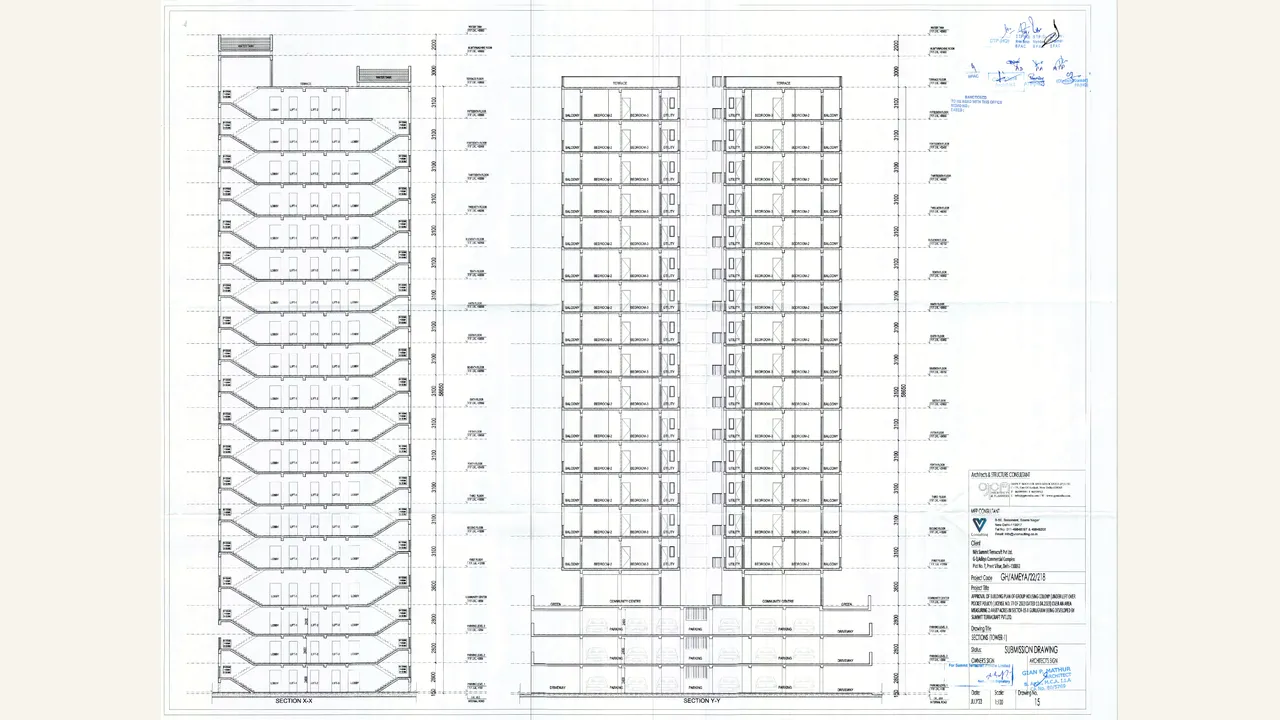 SAPPHIRE RESIDENCES residential architectural/site/services drawing shown in the completed visual audit