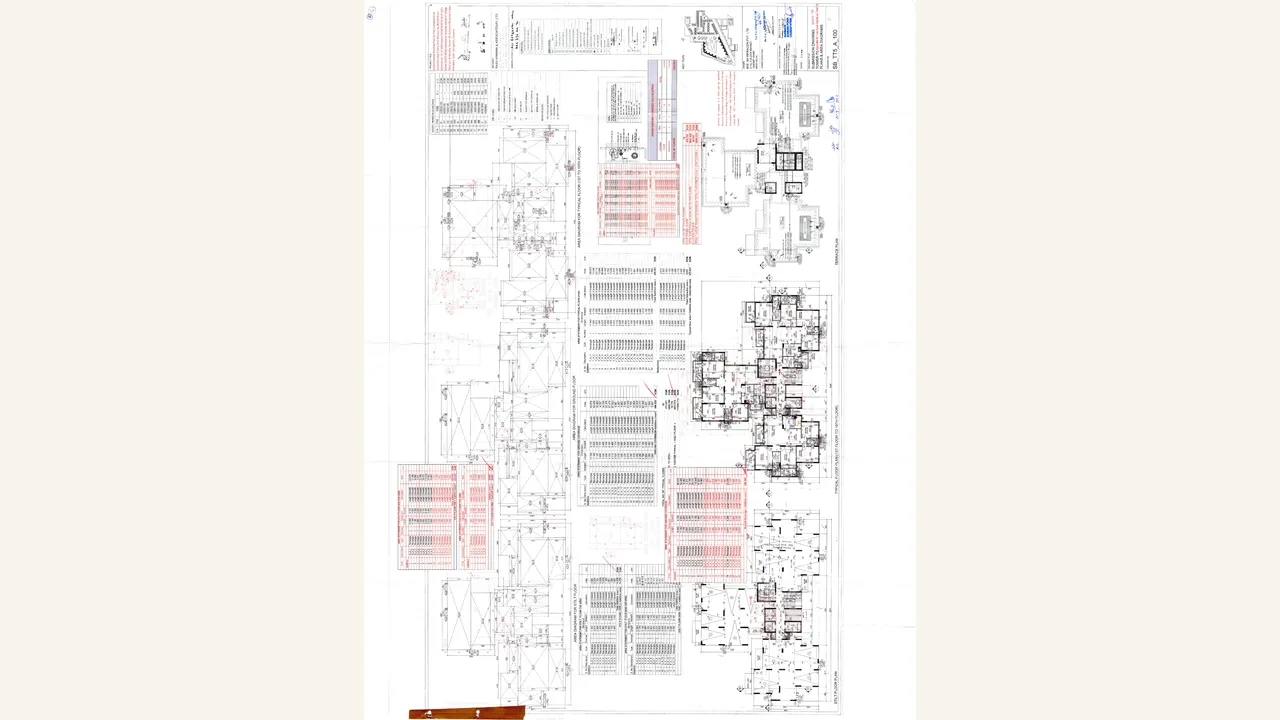 PHASE-III PART - 2 - (BLOCK T5 - TOWER T6, T7, T8, T9, T10, T11, T12) \u0026 (BLOCK T4 -TOWER T14) architectural/site plan drawing shown in the completed visual audit