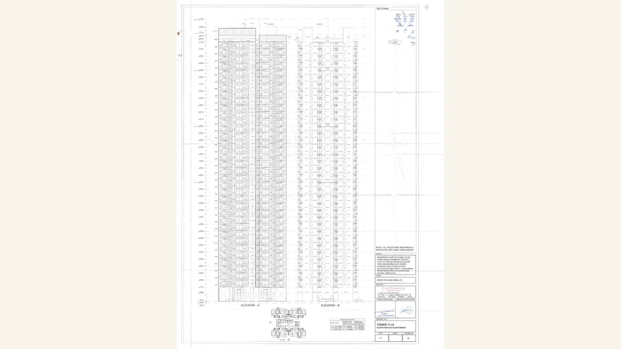 Signatureglobal Cloverdale SPR t-11,12 elevation a \u0026 elevation b