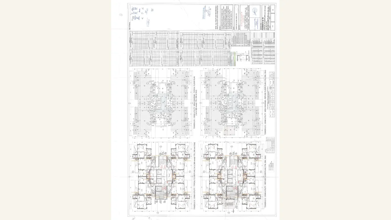 Signatureglobal Cloverdale SPR t-9,10 typical floor plan (1st to 36th except 17th 25th \u0026 33rd refuge floor plan