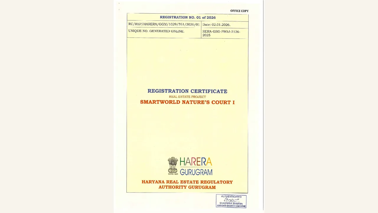 HRERA Registration Certificate reviewed for SMARTWORLD NATURE'S COURT I