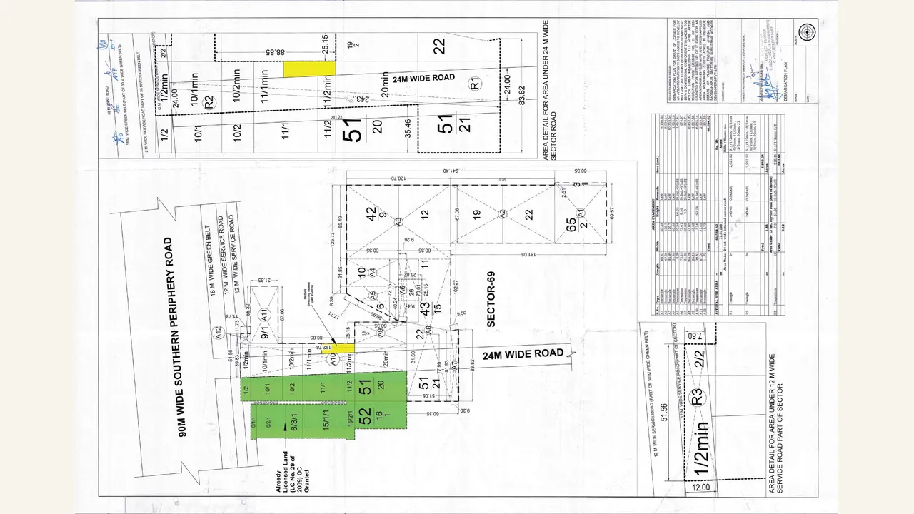 Parent-scope: Demarcation/Site Drawing. The single rendered sheet is a technical demarcation/site drawing with plot, road and boundary annotations; it is not a conventional apartment floor plan despite the local Floor Plan label.