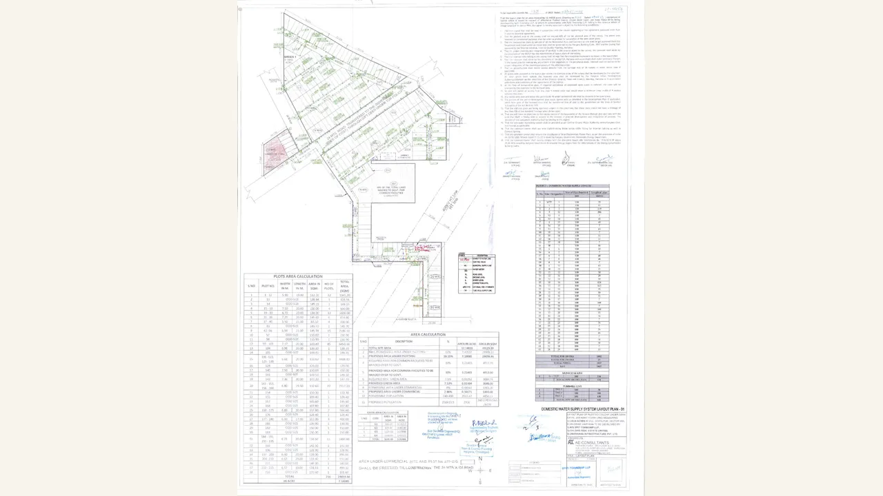 SPITI HOMES water supply service estimate drawing shown in the completed visual audit