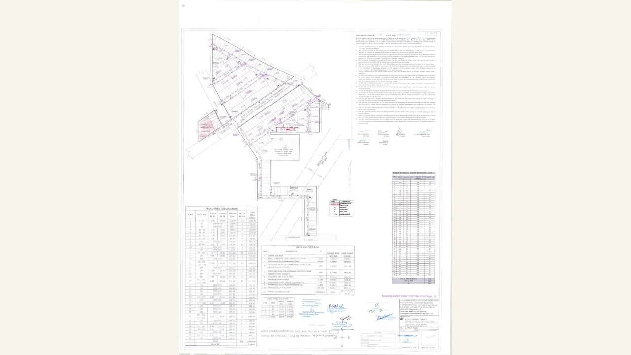 SPITI HOMES flushing water service estimate drawing shown in the completed visual audit
