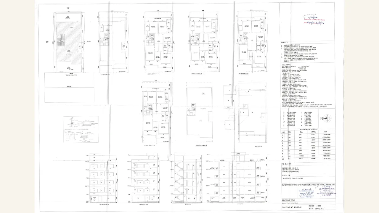 Filed residential building plans for SS Linden Floors III plots C1 to C8