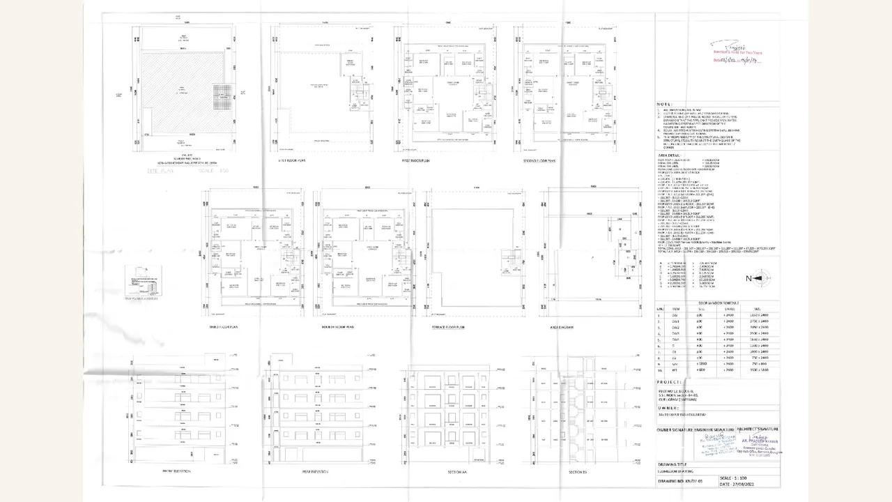 Filed residential building plans for SS Linden Floors III plots B12 to B50