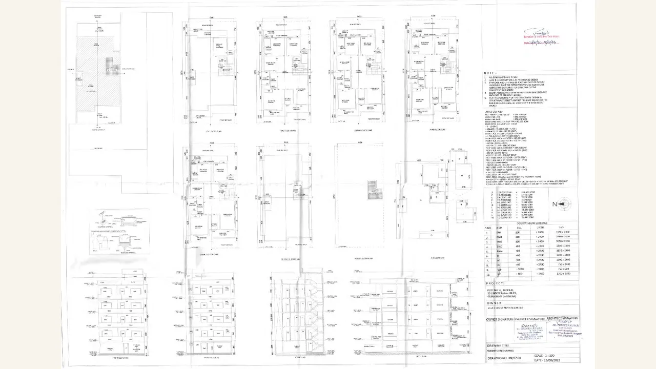 Filed residential building plans for SS Linden Floors III plots B51 to B60