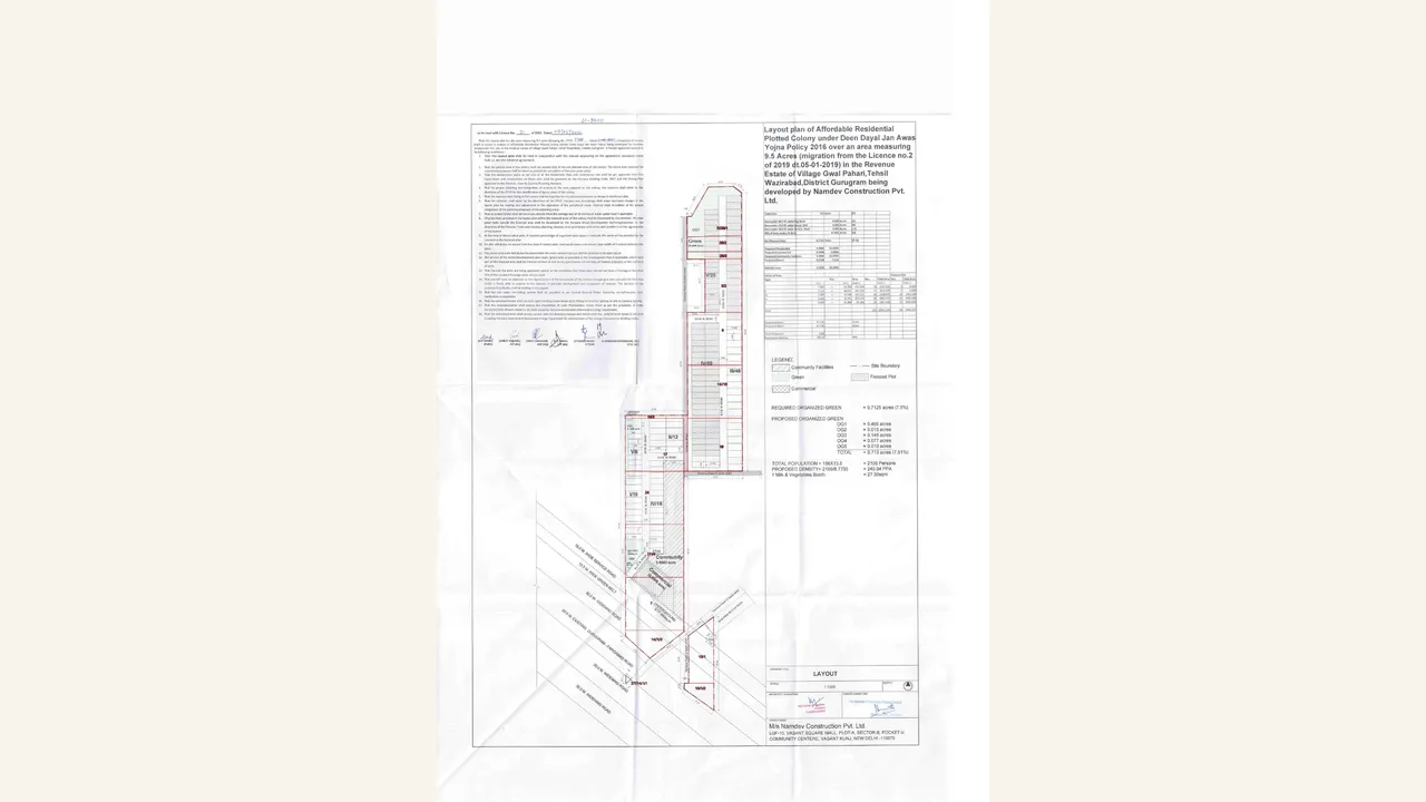 Authority-filed superimposed demarcation plan for Suncity Vatsal Valley Independent Floors 1