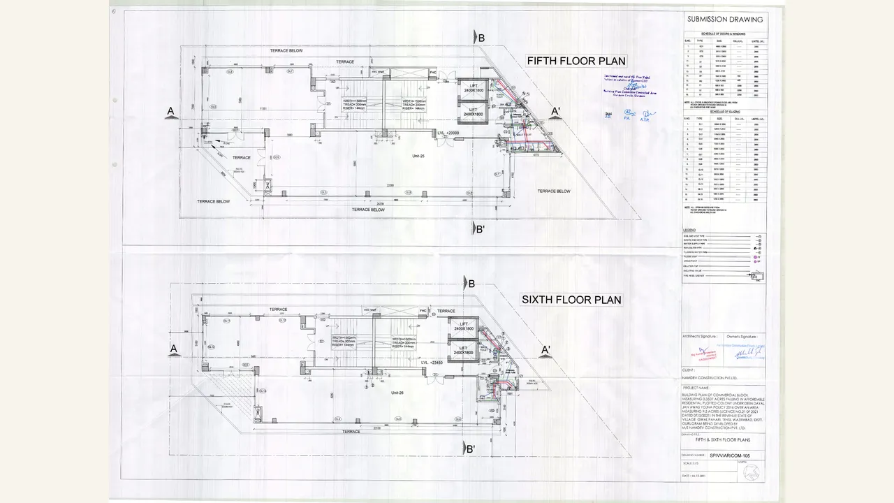 Fifth- and sixth-floor plan sheets for Independent Floors 2